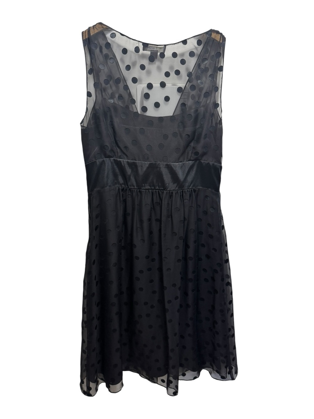 Liz Claiborne Black Chiffon Polka Dot Dress Size 14 - Picture 2 of 12